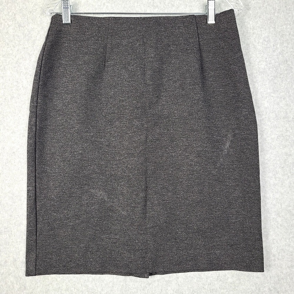 J.Jill Gray Ponte Knit Pencil Skirt Womens S Knee Length Stretch Casual Viscose